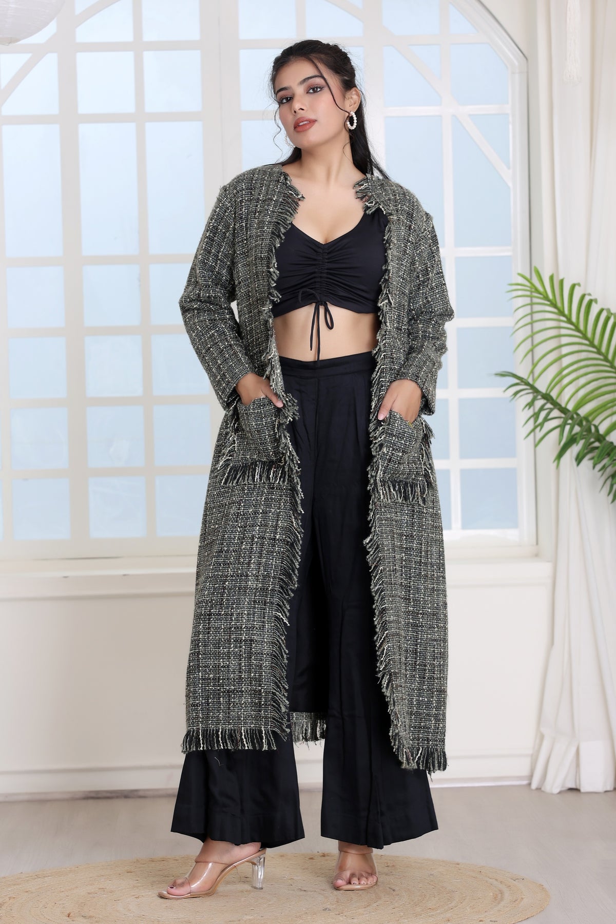 Tweed Frayed Duster