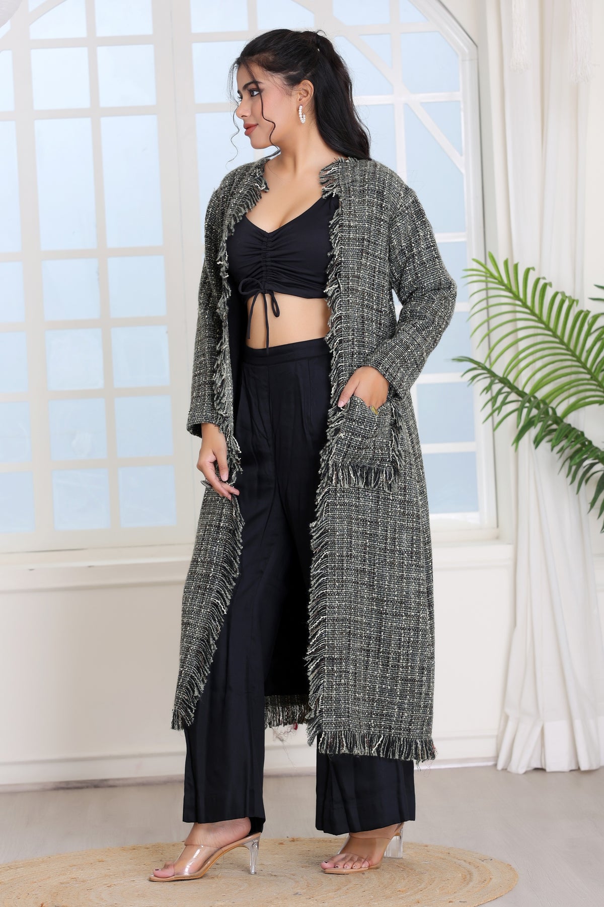 Tweed Frayed Duster