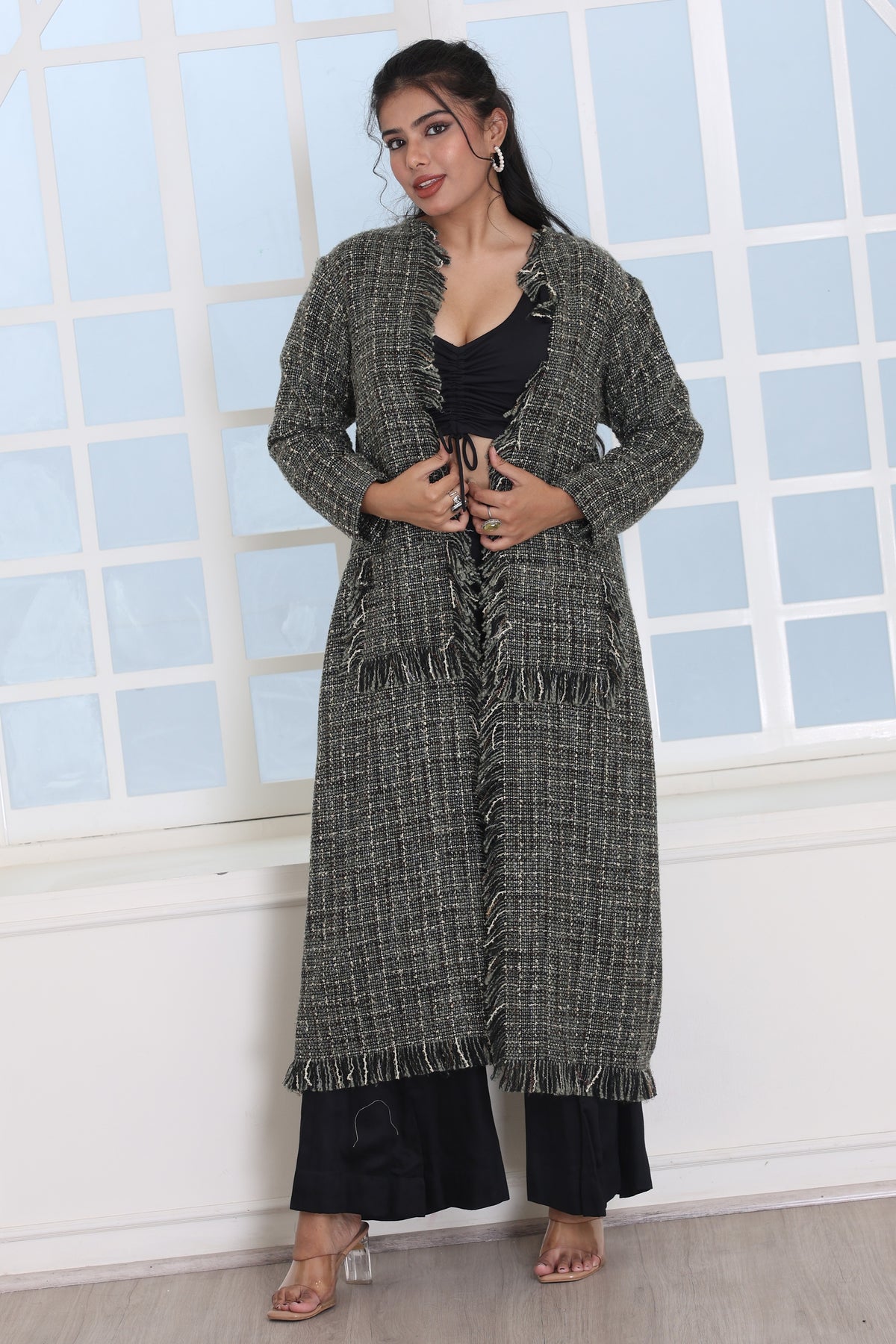 Tweed Frayed Duster