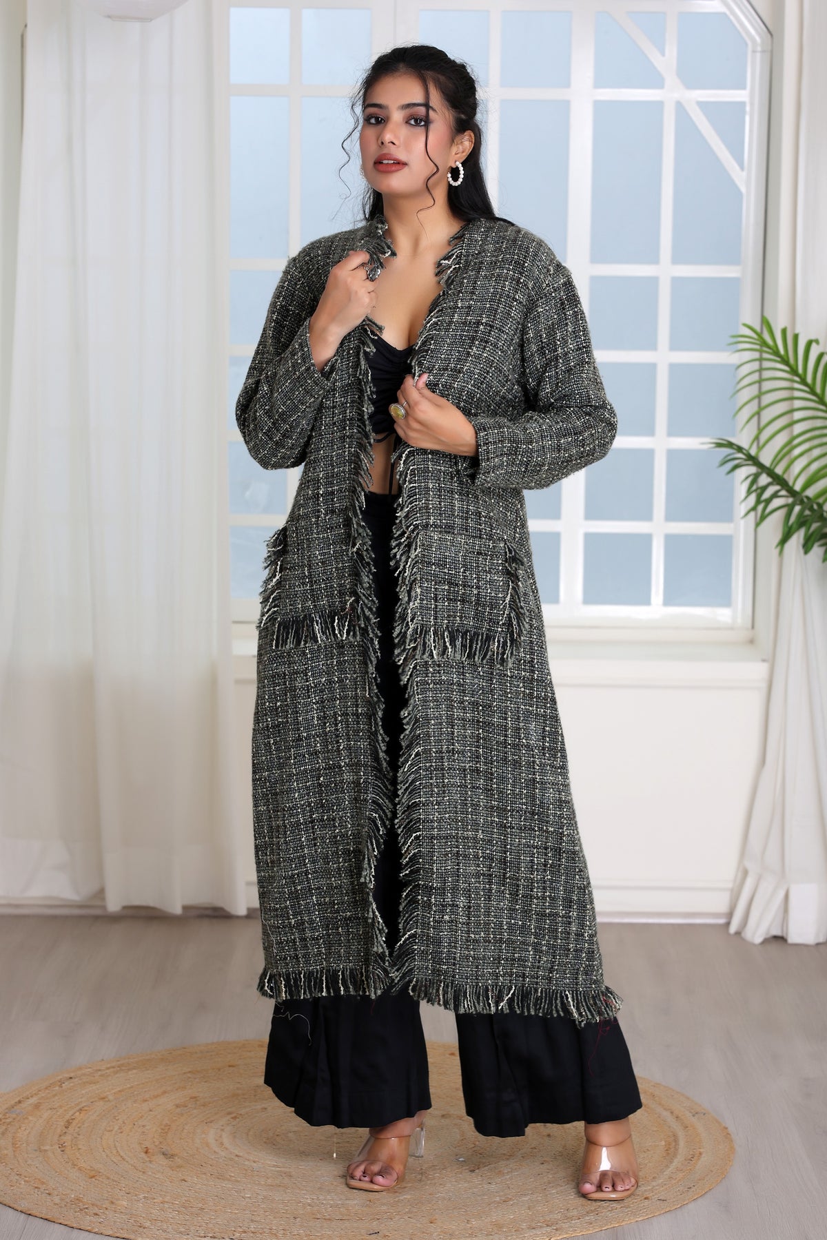 Tweed Frayed Duster